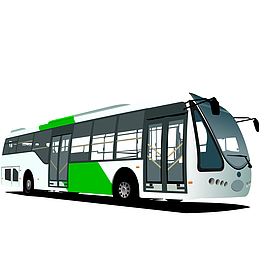 公交车车辆设计矢量图