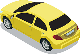 矢量图黄色汽车手绘