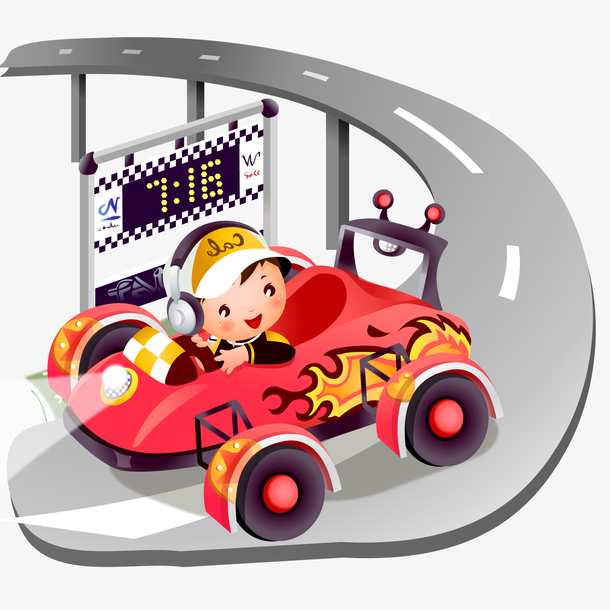 卡通赛车手人物设计