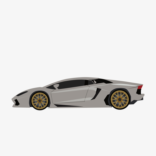 灰色时尚卡通跑车