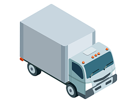 卡通彩色简约货车装饰设计