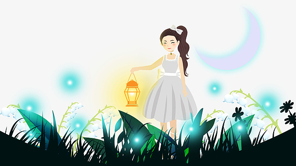 萤火虫森林插画(1322x1165)png黑色手绘晚安你好海报(3544x5315)psd