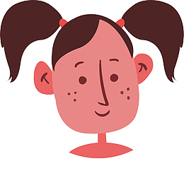 扎着双马尾的小女孩