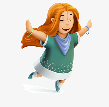 卡通飞奔的女孩矢量图