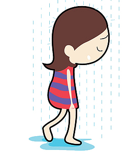卡通失落女孩PNG