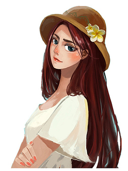 手绘女孩