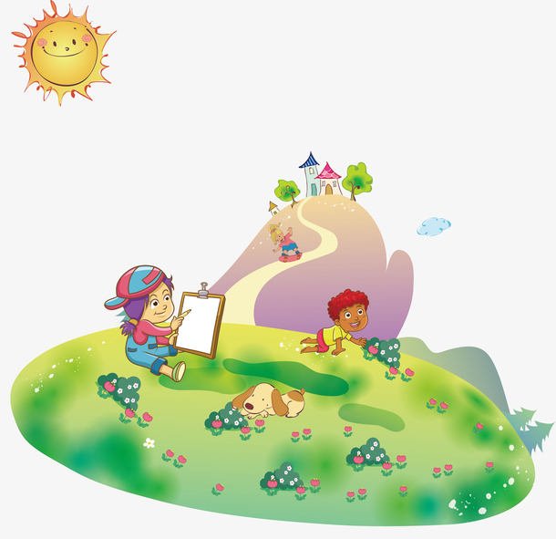 卡通画画矢量图下载