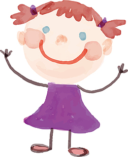 卡通小女孩矢量图下载
