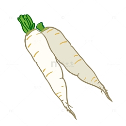 卡通白萝卜矢量图下载