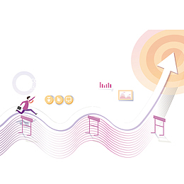 线性箭头奔跑金融插图