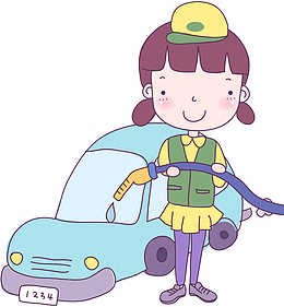 卡通加油女孩免抠图