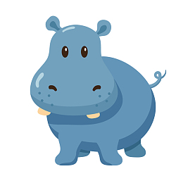 卡通河马PNG下载