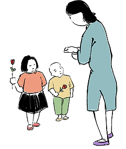 中国画插图母亲节手绘插画
