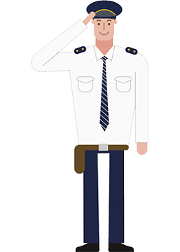 卡通敬礼的警察png