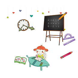 卡通学生矢量图下载