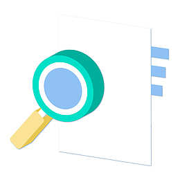 一个放大镜和一份文件