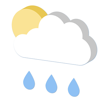 一个多云下雨的图标