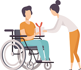 坐在轮椅上的残疾人