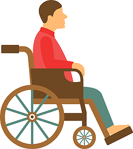 全国助残日坐着轮椅的人