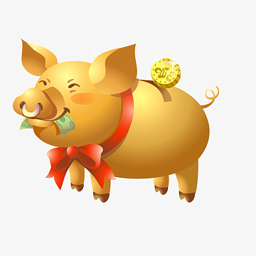 卡通金猪设计矢量图
