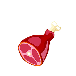 手绘猪前腿肉素材