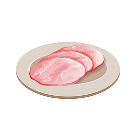 手绘瘦肉片设计素材