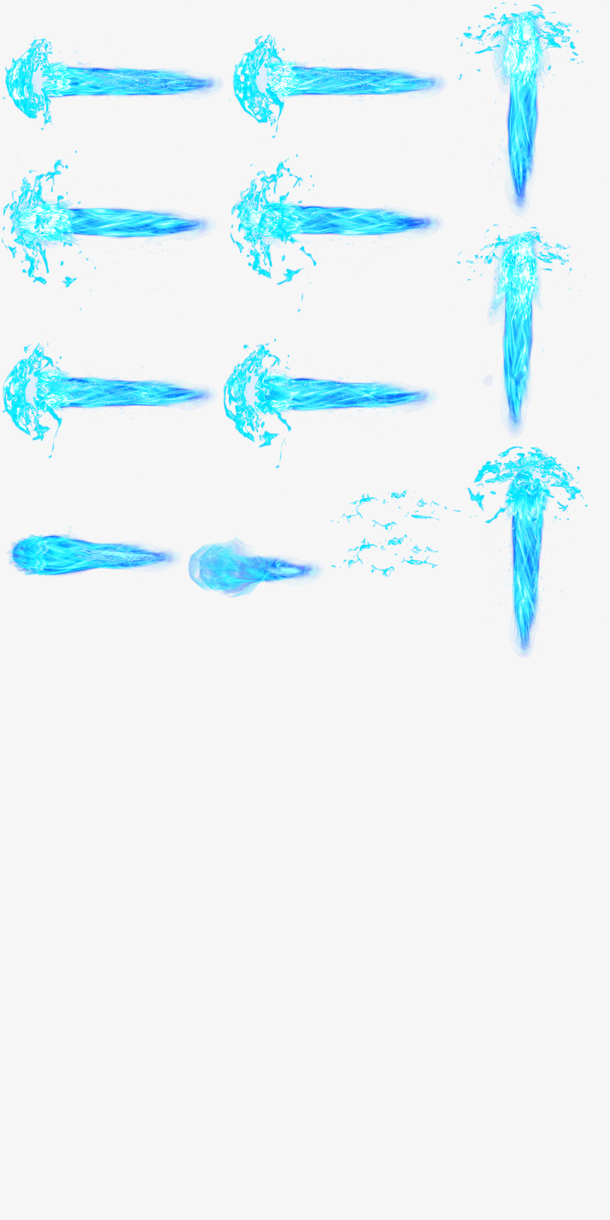 蓝色水流效果喷射