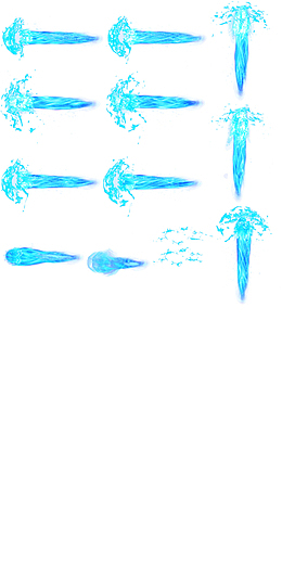 蓝色水流效果喷射