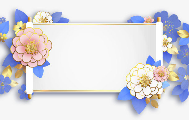 小清新花纹纹理海报边框装饰