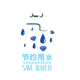 卡通节约用水标语海报素材