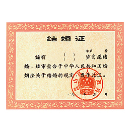 彩色边框结婚证元素