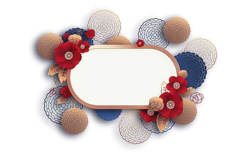 中式纹理花纹海报边框装饰
