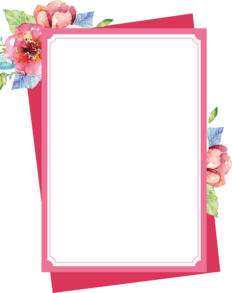 粉色花朵边框夏季促销海报背景