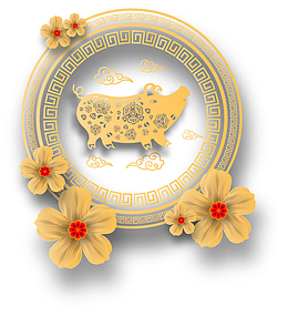 中式春节纹理边框装饰图案