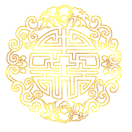 中国风传统烫金花纹免抠图