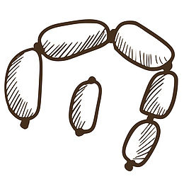 素描香肠矢量素材