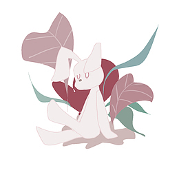 中秋节治愈系兔子