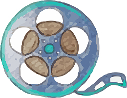 电影节手绘底片圆盘