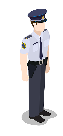 卡通站着的警察png