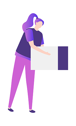 拿快递女性人物插画矢量图