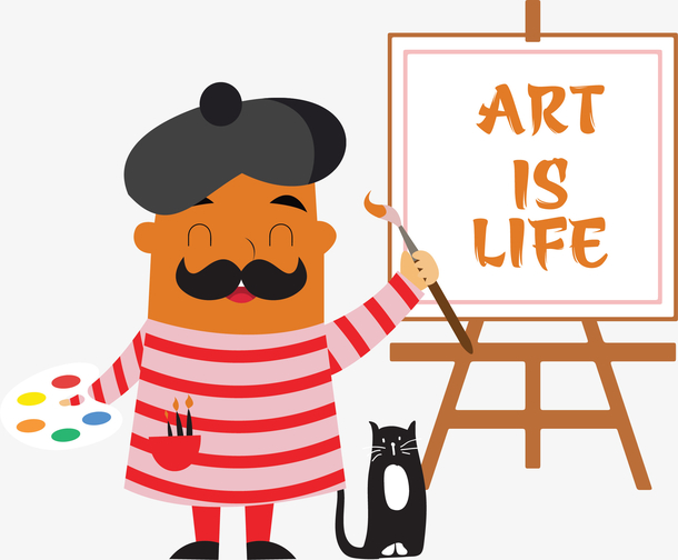 卡通画家png下载