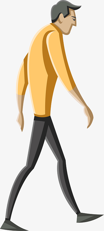 走路的男人人物插画
