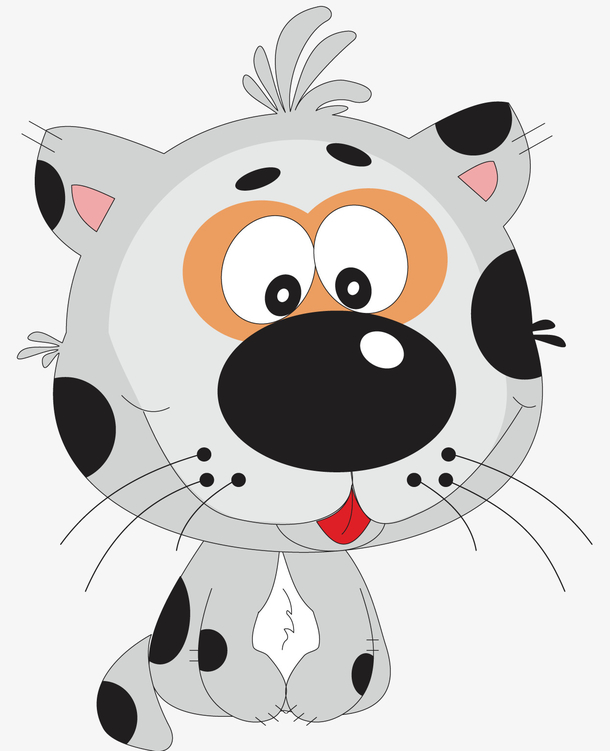 关键词 : 矢量图,小动物,白色的身体,黑色的斑点,黄色的眼镜,卡通动物
