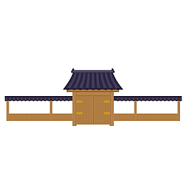 中国著名景区景点老式房子矢量免