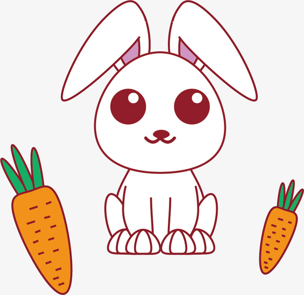 卡通小兔子可爱矢量图插画