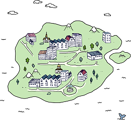 矢量手绘小岛