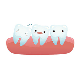 卡通可爱的智齿和其他磨牙插画免