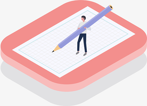 5d人物写字插画设计