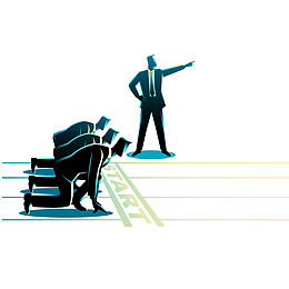 在起跑线上的商务人员