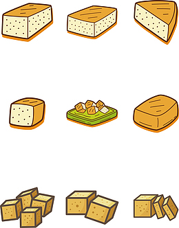 黄豆腐卡通矢量图形